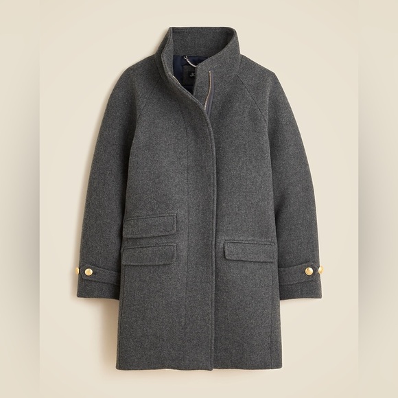๐ฆ {PRICE FIRM} J. Crew Toscana Coat in Italian Cloth Wool Blend ~ Gunmetal - Picture 1 of 10